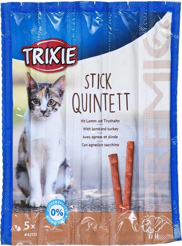 Snacks Premio Sticks-lammasta kalkkunankuivatulla kissanruoalla-5x5g