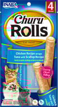 Miniatyrbild 3 av 4: INABA Churu Rolls Chicken recept wraps tonfisk med pilgrimsmussla recept - kattgodis - 4x10 g