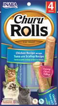 Miniatyrbild 4 av 4: INABA Churu Rolls Chicken recept wraps tonfisk med pilgrimsmussla recept - kattgodis - 4x10 g