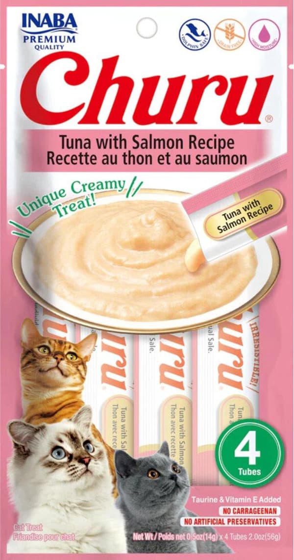 INABA Churu Tonfisk med lax - kattgodis - 4x14 g
