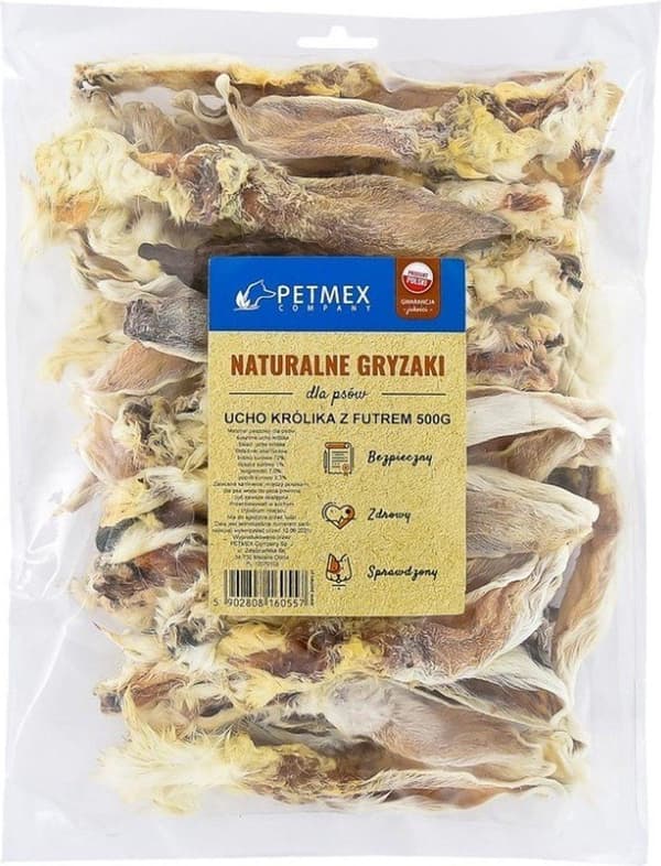 PETMEX hundtugg Kaninöra med päls 500g