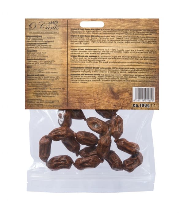 O'CANIS Mini naudanlihamakkarat - Koiran herkku - 100g