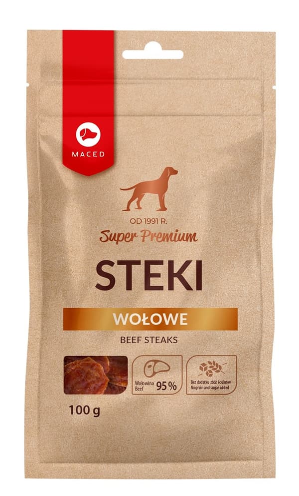 MACED Nötköttsstekar - Hundgodis - 100 g