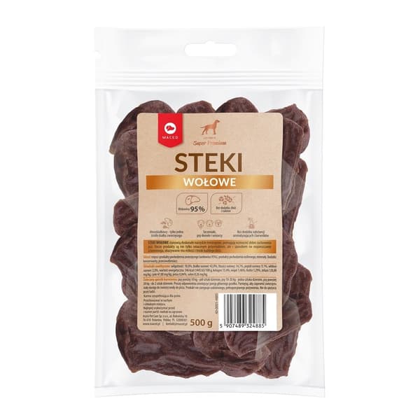 MACED Naudanlihapihvit - Koiran herkku - 500g