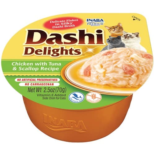 INABA Dashi Delights kylling, tun og kammuslingbouillon - kattegodbidder - 70 g