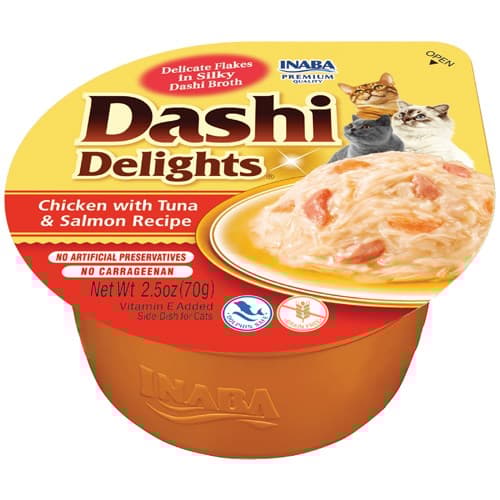 INABA Dashi Delights kyckling, tonfisk och laxbuljong - kattgodis - 70 g