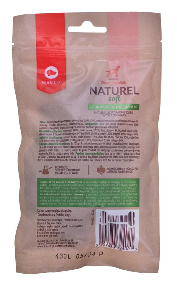 MACED Super Premium Naturel Soft Rabbit rosmariinilla - Koiran herkku - 100g
