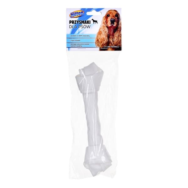 HILTON Knuten vit ben - tuggbit för hund - 17,5 cm