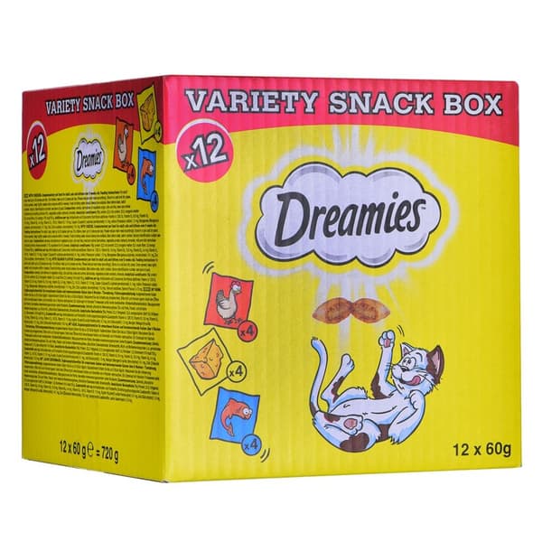 DREAMIES Variety Snack Box - kissanherkut - 12 x 60 g