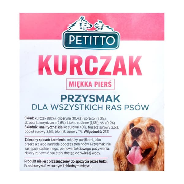 PETITTO Pehmeät kananrinnat - koiran herkku - 500 g