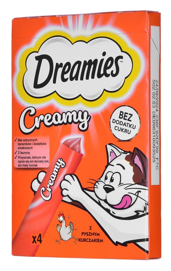 DREAMIES Krämig Kyckling - kattgodis - 4x10 g