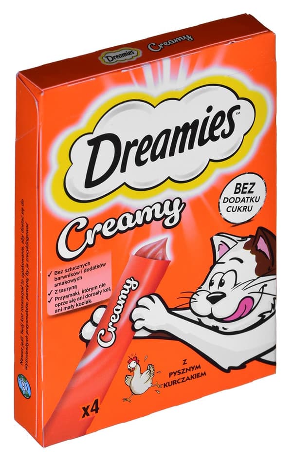 DREAMIES Krämig Kyckling - kattgodis - 4x10 g