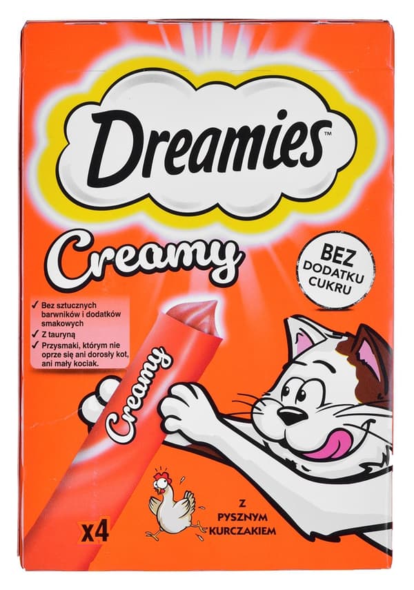 DREAMIES Kermainen Kana - kissanherkut - 4x10 g