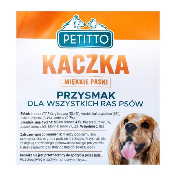 PETITTO Ankka Pehmeät raidat - koiran herkku - 500 g