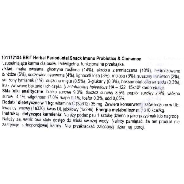 BRIT Dental Stick Immuno Probiootit ja kaneli - koiran herkku - 251 g