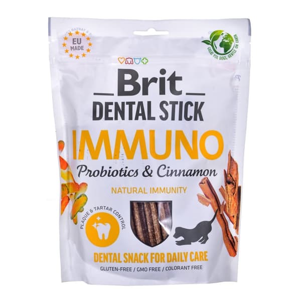 BRIT Dental Stick Immuno Probiootit ja kaneli - koiran herkku - 251 g