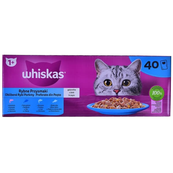 WHISKAS Kalaherkut hyytelössä - märkäruoka kissalle - 40 x 85 g