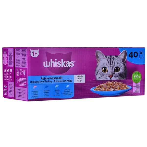 WHISKAS Kalaherkut hyytelössä - märkäruoka kissalle - 40 x 85 g