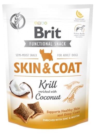 BRIT Functional Snack Skin & Coat Krill - Koiran herkkupala - 150 g