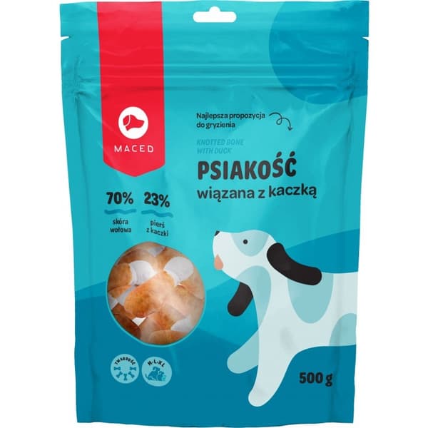 MACED Knudeben med and - tyggeben til hund - 500g