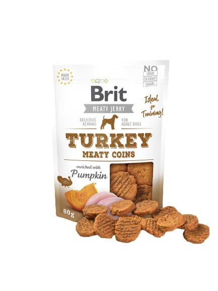 Brit Jerky Turkey Meaty Coins Kalkun - hundegodbidder - 80 g