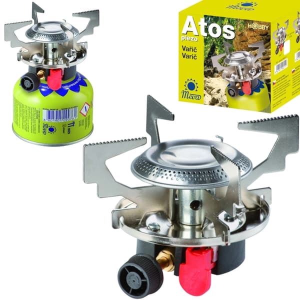 Meva Gascampingkök med Gaspatroner ATOS Piezotändare 1.8kW