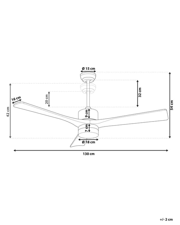 Loftsventilator Messing Jern og Massiv Mørkt Træ 130 x 54 cm Blade Fjernbetjening Støjsvag Lys Timer Moderne Soveværelse Stue Indretning