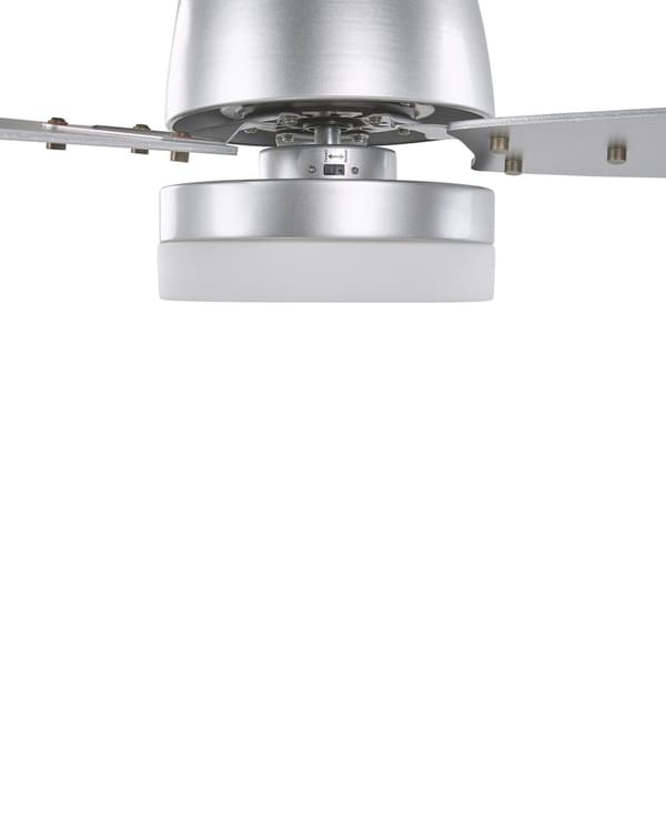 Loftventilator Hvid og Sølv Metal ø 122 x 56 cm 3 Blade Dekorativ Ventilator med Lys og Fjernbetjening Justerbare Højde Hængelampe