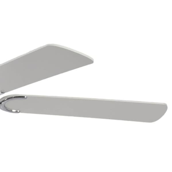 Takfläkt, klassisk tyst 132 Cm polerad krom, vita blad med eller utan burkar Potkuri Pepéo.