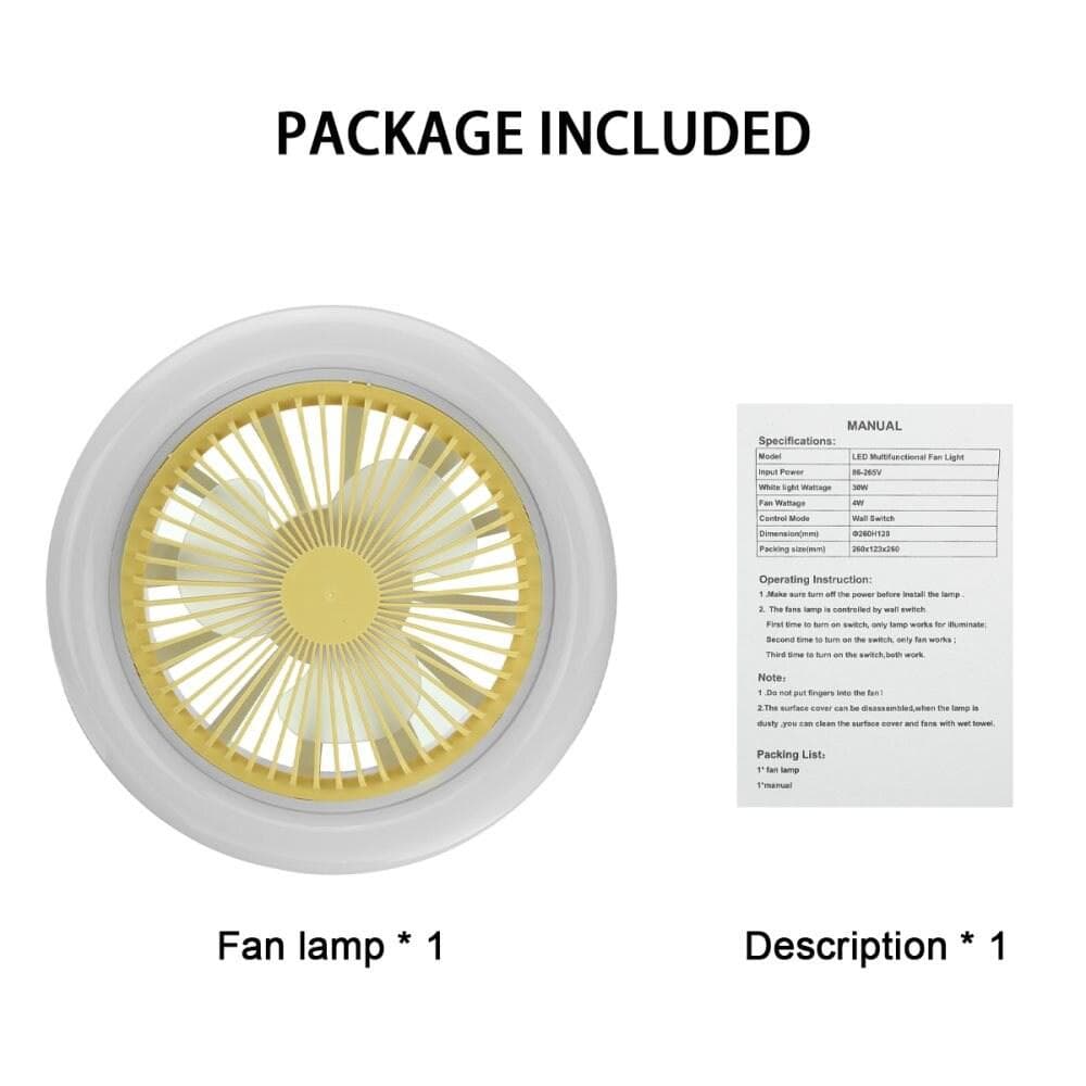 LED takfläkt Taklampor Takfläktlampa 26CM dimbar ljus + fjärrkontroll