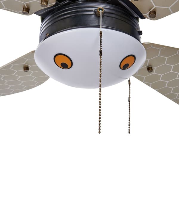 Loftventilator med lys Multifarvet 50 x 95 cm Støjsvag Ventilator til Loft med 4 Blade Hastighedskontrol til Soveværelse