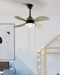Miniatyrbillede 2 af 9: Loftventilator med lys Multifarvet 50 x 95 cm Støjsvag Ventilator til Loft med 4 Blade Hastighedskontrol til Soveværelse