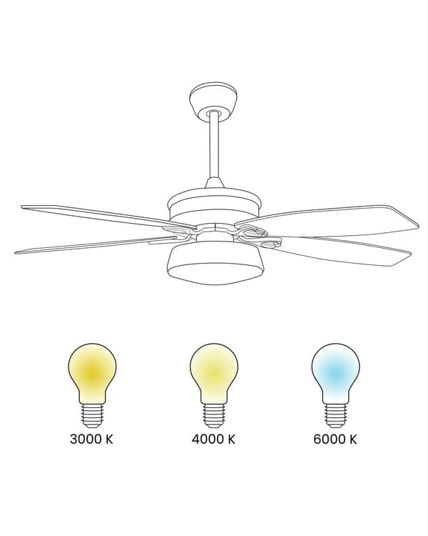 Loftventilator med lys Hvid Lyst Træ 50 x 110 cm Støjsvag Ventilator til Loft med Fjernbetjening og 5 Blade Hastighedskontrol til Soveværelse