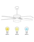 Miniatyrbillede 4 af 9: Loftventilator med lys Hvid Lyst Træ 50 x 110 cm Støjsvag Ventilator til Loft med Fjernbetjening og 5 Blade Hastighedskontrol til Soveværelse