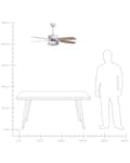 Miniatyrbillede 9 af 9: Loftventilator med lys Hvid Lyst Træ 50 x 110 cm Støjsvag Ventilator til Loft med Fjernbetjening og 5 Blade Hastighedskontrol til Soveværelse