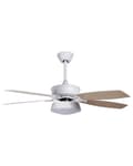 Miniatyrbillede 1 af 9: Loftventilator med lys Hvid Lyst Træ 50 x 110 cm Støjsvag Ventilator til Loft med Fjernbetjening og 5 Blade Hastighedskontrol til Soveværelse
