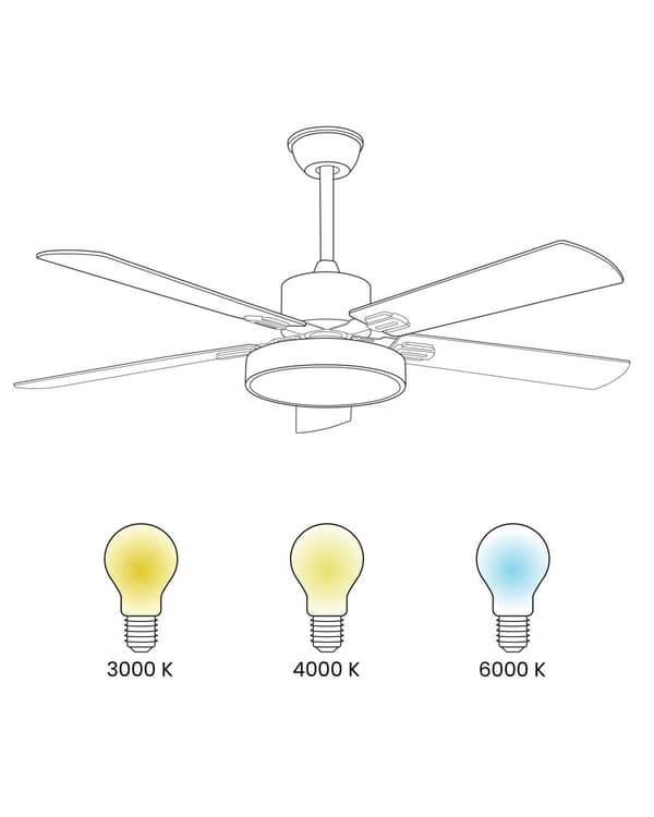 Takvifte med lys Ventilator Grå Syntetisk materiale Jern Fjernkontroll Lys Tradisjonell Stue
