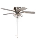 Miniatyrbillede 1 af 7: Loftsventilator med lys sølv med lys træ glas træ med ledning 6 hastighedsindstillinger 3 lysfarver traditionel til soveværelse