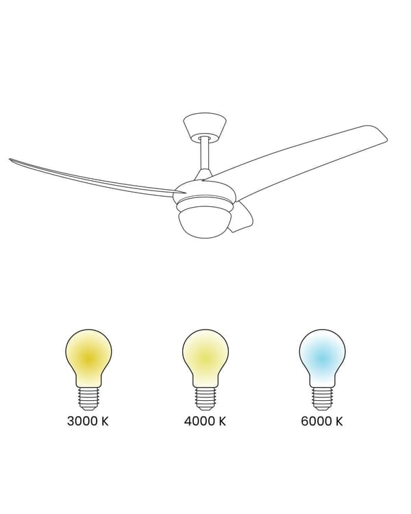 Takvifte med lys Ventilator Svart syntetisk materiale Fjernkontroll 6 hastighetsalternativer 3 lystemperaturer Tradisjonell Stue Soverom