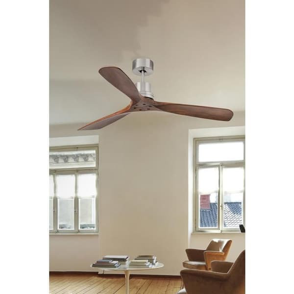 LANTAU DC Takfläkt valnöt mörk utan belysning Ø 132 cm 33370DC