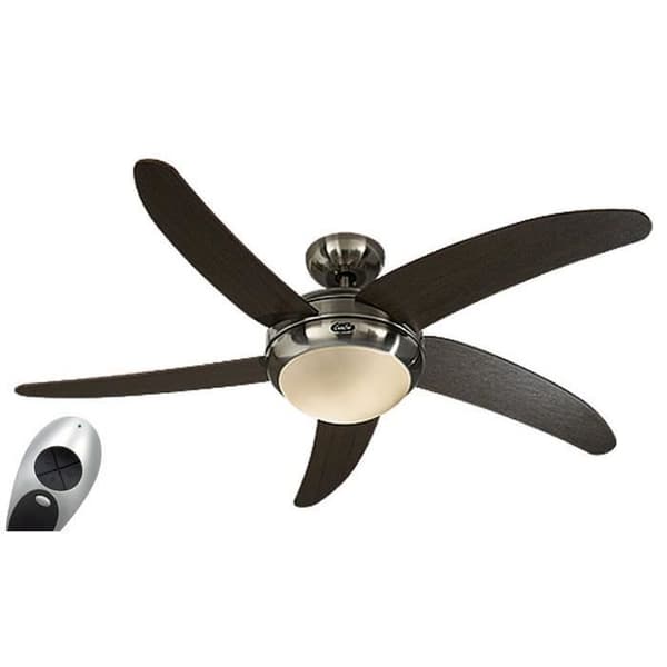 Takfläkt, tyst design 132 Cm borstad krom Vengé blad med CASAFAN Elica BN-AH lampa