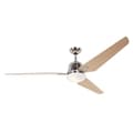Miniatyrbild 1 av 2: DC Eco AVIATOS BN-AH takfläkt, modern 132 cm borstad krom, lönnblad med ultratyst lampa