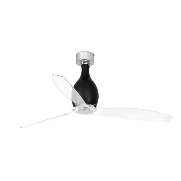 FARO 32026 - MINI ETERFAN Blank svart/transparent takfläkt med DC-motor