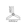 Miniatyrbild 3 av 4: Takfläkt - FARO - DECO FAN 33395D - 128 cm - 6 hastigheter - Mörkbrown trä, matt svart