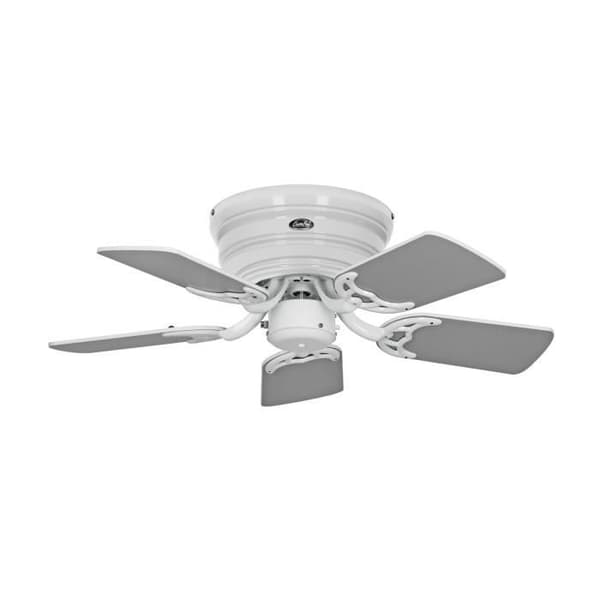 Takfläkt, Classic Flat, 79 Cm, Ultraplatt, tyst, ljusgrå - vita blad och vitlackerad låda, CASAFAN