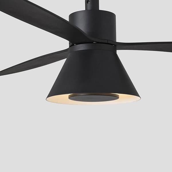Takfläkt med svart ljus Ø 132 cm AMELIA L CONE 33761-23