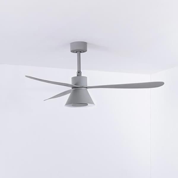 Takfläkt med grå ljus Ø 132 cm AMELIA L CONE 33762-24