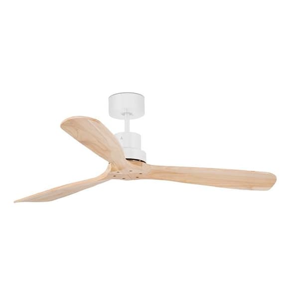 Takfläkt utan ljus vit/furu Ø 132 cm, modell LANTAU DC 33561DC