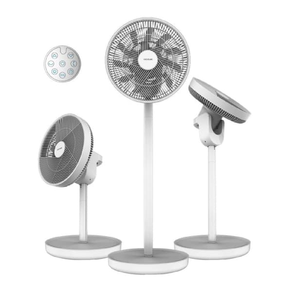 Cecotec 3-in-1 battery fan, 22 W with BLDC motor, 13" diameter, long runtime thanks to its 2600 mAh battery, LED display, remote control, touch contr