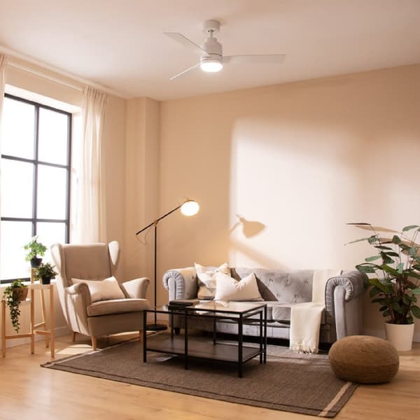 Cecotec 30 W 48" ceiling fan with LED light, remote control, 6 speeds, 3 modes (Low/Medium/High), 3 blades, winter-summer mode, and natural breeze mo